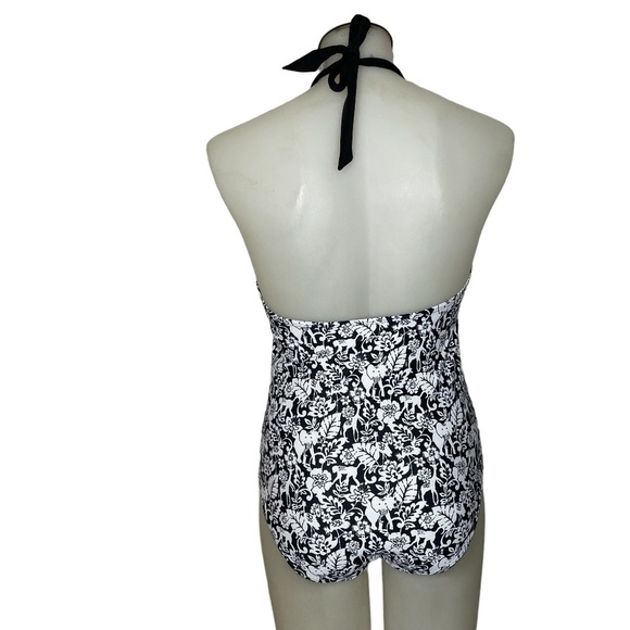 Nwt One Piece Halter Black and white Swimsuit🖤 - Picture 3 of 9